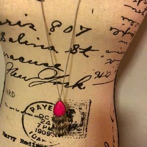 🌞Paparazzi Pink Crackle Necklace and Earrings Set Plus Matching Ring NEW